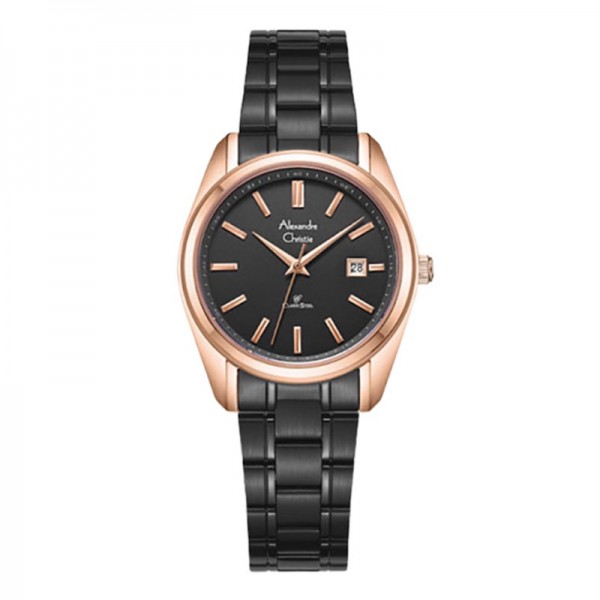 Alexandre Christie AC 8660 Rosegold Black Lady LDBBRBA